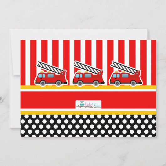 Brand-engine op zondag fotouitnodiging kaart (Achterkant)