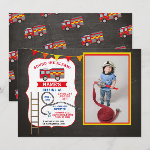 Brand Engine Truck Birthday Party Dept. Foto Kaart