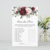 Brand Floral Price Guining Baby shower Game (Staand voorkant)