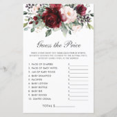 Brand Floral Price Guining Baby shower Game (Voorkant)