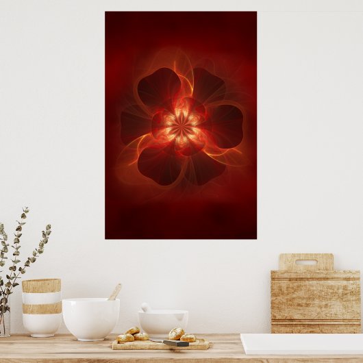Brand fractal Art Poster (Keuken)
