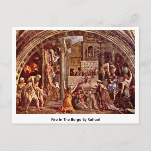 Brand in de borgo door Raffael Briefkaart (Voorkant)
