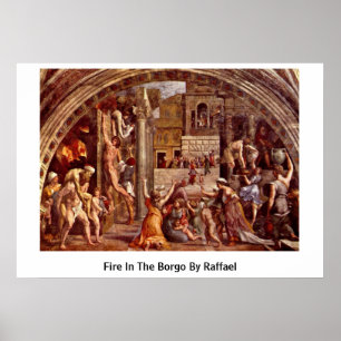 Brand in de borgo door Raffael Poster