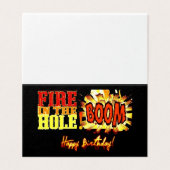 BRAND IN DE HOLE BOOM! Birthday-kaart Kaart (Buitenkant ongevouwen)