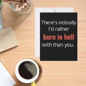 Brand in Hell Best Friend Funny Birthday Kaart
