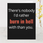 Brand in Hell Best Friend Funny Birthday Kaart (Gele Bloem)