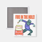 Brand in het gat 80ste verjaardagscadeaus magneet (Voorkant / Achterkant)