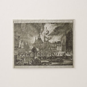 Brand in het oude stadhuis van Amsterdam, 17 juli  Legpuzzel