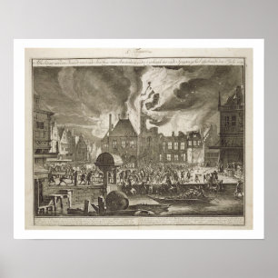 Brand in het oude stadhuis van Amsterdam, 17 juli Poster