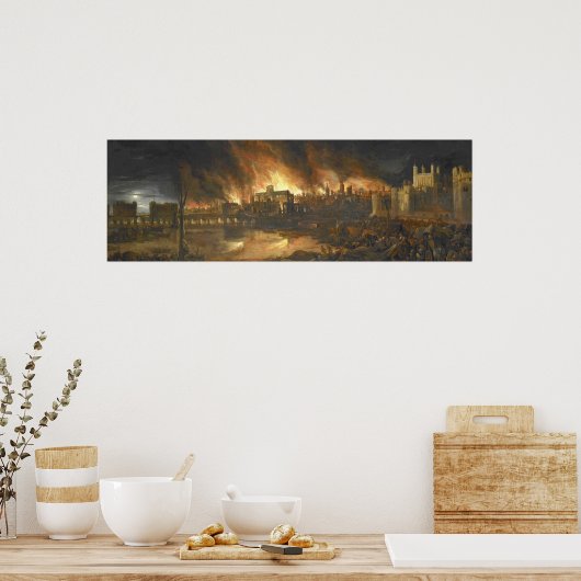 Brand in Londen 1666 Poster (Keuken)