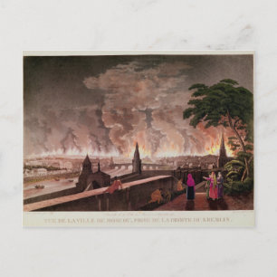 Brand in Moskou, september 1812. gegraveerd door Briefkaart