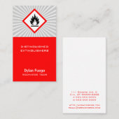 Brand in vlammen (ontvlambaar) visitekaartje (Voorkant / Achterkant)