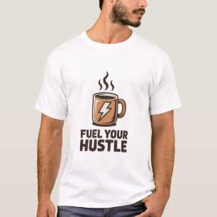 Brand je Hustle koffiemok Bliksemschicht ontwerp T-shirt