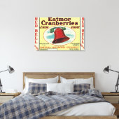 Brand-label rode bell Eatmor Cranberries Canvas Afdruk (Insitu (Slaapkamer))