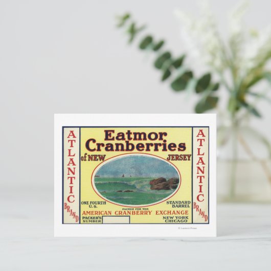 Brand-label voor Eatmor Cranberries Briefkaart (Staand voorkant)