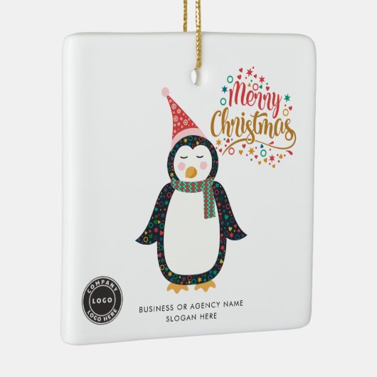 Brand Logo Company Employees Kerstmis toevoegen Keramisch Ornament (Rechts)