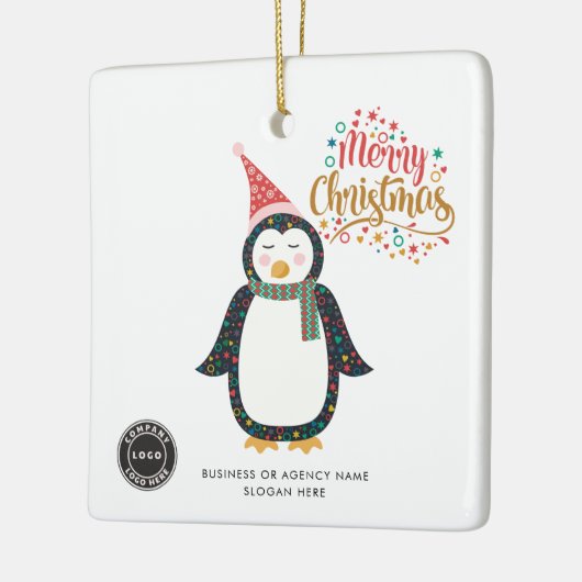 Brand Logo Company Employees Kerstmis toevoegen Keramisch Ornament (Links)