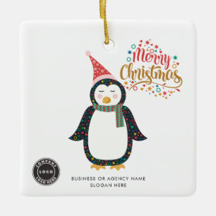 Brand Logo Company Employees Kerstmis toevoegen Keramisch Ornament
