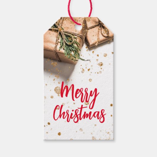 Brand logo qr-code kerstcadeau label-promotie cadeaulabel (Voorkant)