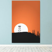 Brand Lookout Tower Sunset Canvas Afdruk (Insitu (Houten vloer))