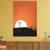 Brand Lookout Tower Sunset Canvas Afdruk (Insitu (Woonkamer))