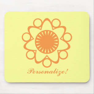 Brand met Life Flower Mousepad, Oranje Muismat