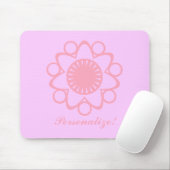 Brand met Life Flower Mousepad, roze Muismat (Met muis)