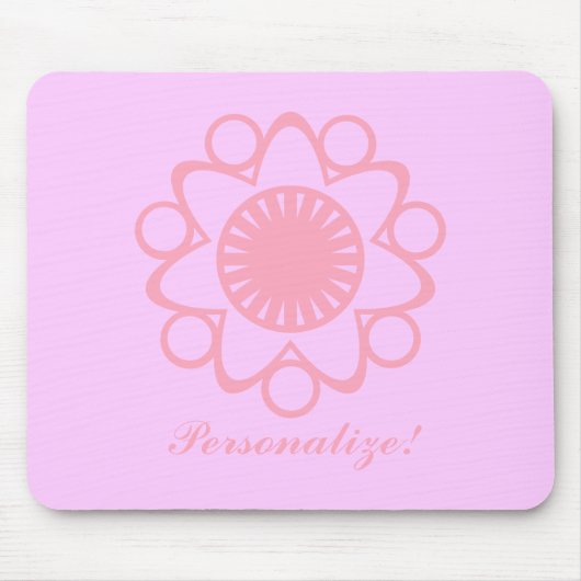 Brand met Life Flower Mousepad, roze Muismat (Voorkant)