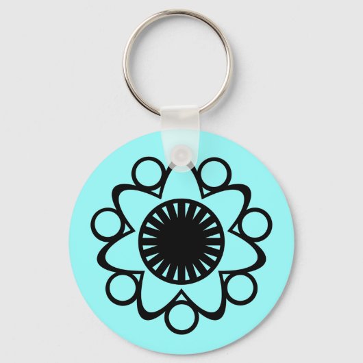 Brand met Life Flower Sleutelhanger, zwart Sleutelhanger (Voorkant)