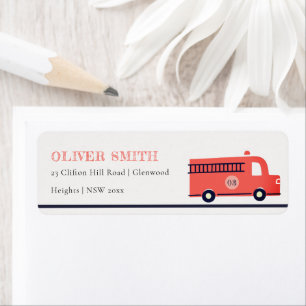 Brand-motor van de rode marine elke zondag etiket