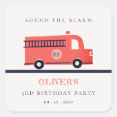 Brand-motor van de rode marine elke zondag vierkante sticker (Voorkant)