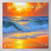 Brand New Day Eindeloze mogelijkheden Dawn Seascap Folie Afdrukken (Voorkant)