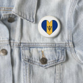 BRAND NIEUW!! - BARBADOS HEART PIN BACK BADGE RONDE BUTTON 5,7 CM (In situ)