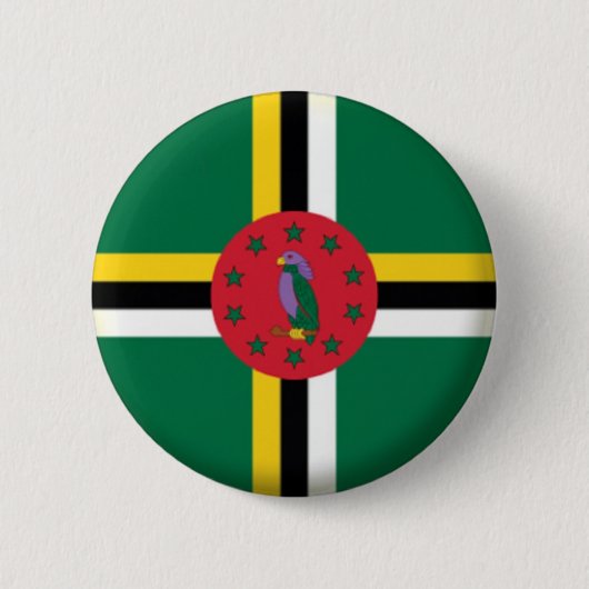 BRAND NIEUW!! - DOMINICA PIN BACK BADGE RONDE BUTTON 5,7 CM (Voorkant)