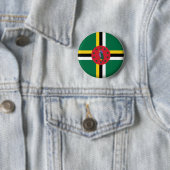 BRAND NIEUW!! - DOMINICA PIN BACK BADGE RONDE BUTTON 5,7 CM (In situ)