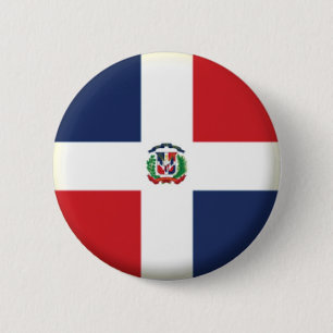 BRAND NIEUW!! - DOMINICAN REPUBLIEK PIN BACK BADGE RONDE BUTTON 5,7 CM