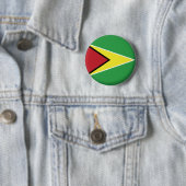 BRAND NIEUW!! - GUYANA PIN BACK BADGE RONDE BUTTON 5,7 CM (In situ)