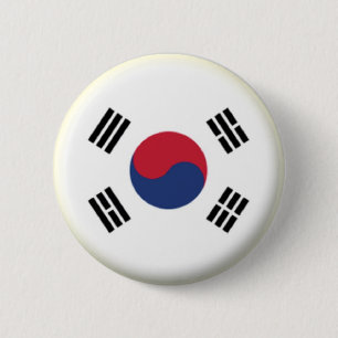 BRAND NIEUW!! - ZUID-KOREA PIN-TERUG RONDE BUTTON 5,7 CM