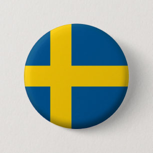 BRAND NIEUW!! - ZWEDEN PIN BACK BADGE RONDE BUTTON 5,7 CM