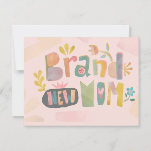 BRAND NIEUWE MOM MOEDERDAG FLORAL LETTERING KAART (Voorkant)