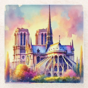 Brand Notre-Dame Glazen Onderzetter