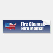 Brand Obama. Hire Mama. Bumpersticker (Voorkant)