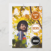 Brand Oranje cirkels Foto Afstuderen Kaart (Voorkant)