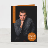 Brand Oranje geometrisch Afstuderen Foto (Voorkant)