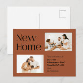 Brand Oranje minimalistisch twee foto's nieuwe thu Aankondigingskaart (Voorkant / Achterkant)