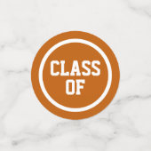 Brand Oranje moderne cirkels Foto Afstuderen Confetti (Kleine voorkant)