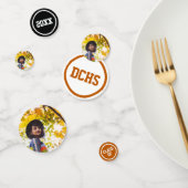 Brand Oranje moderne cirkels Foto Afstuderen Confetti (Groep)