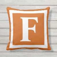 Brand Oranje Monogram Letter Outdoor Pillow