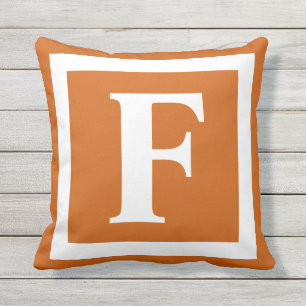 Brand Oranje Monogram Letter Outdoor Pillow Buitenkussen