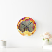 Brand Orchid, abstracte levendige waterverf floree Ronde Klok (Huis)